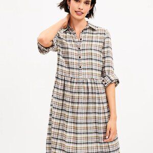 Pre-loved Loft Plaid Swing Shirtdress